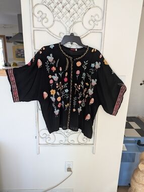 Johnny Was Embroidered Top
